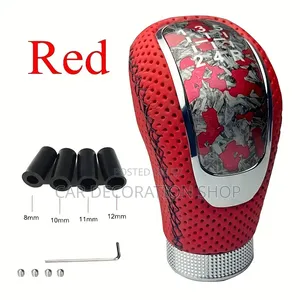 5_speed Manual Gear Knob With Sporty Design Perforated Faux Leather