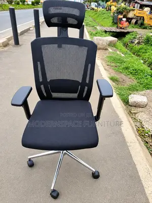 Ergonomic High Back Mesh Office Chair With Headrest & Chrome Base
