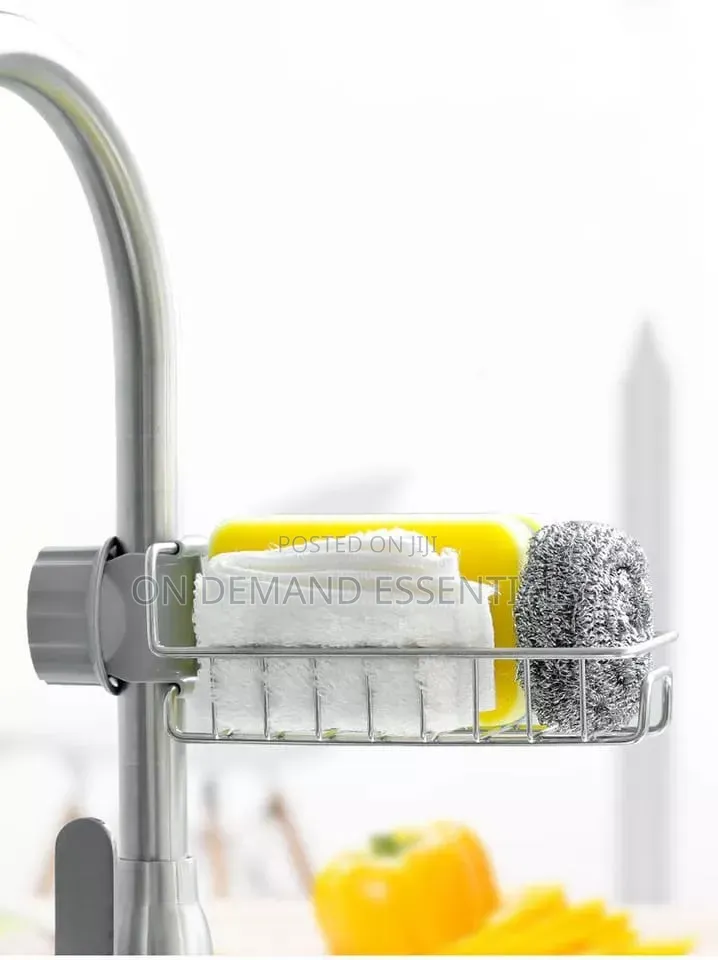 Kitchen Stainless Steel Sink Drain Rack Sponge Storage Faucet