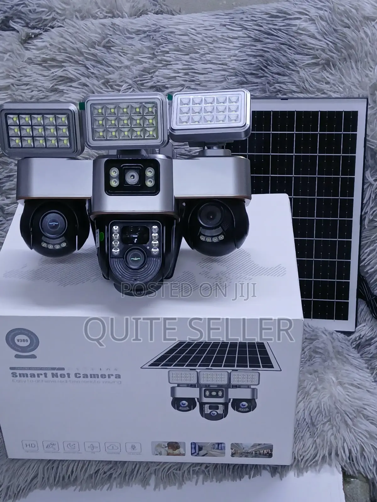 WiFi Triple Camera Solar Security System With 3 Powerful Flood Lights