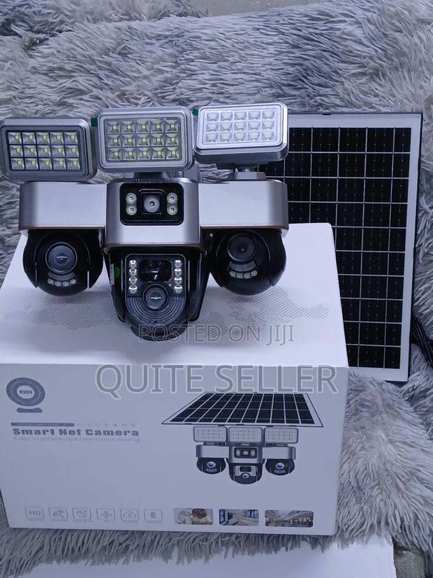 WiFi Triple Camera Solar Security System With 3 Powerful Flood Lights - main view