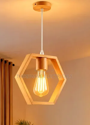 Wooden Hanging Pendant Light for Kitchen Island With Adjustable Cord