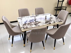 Modern 6-Seater Marble Dining Set
