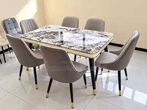 Modern 6-Seater Marble Dining Set