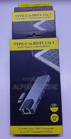 5-in-1 Multiport Hub: Hdmi, 2 X USB 3.0, Lan, USB-C Pd