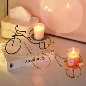 Tricycle Candle Holder Home Decorations Golden Candlestick Stand