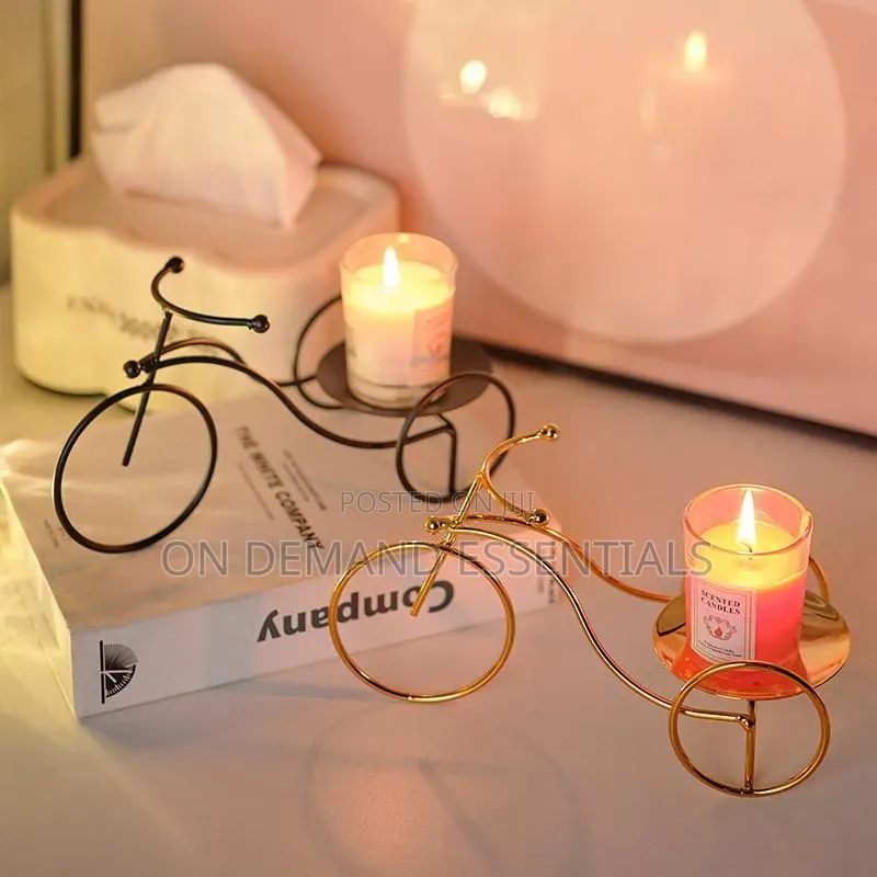 Tricycle Candle Holder Home Decorations Golden Candlestick Stand