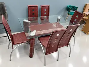 Modern Glass Dining Table Set – 6 Seater