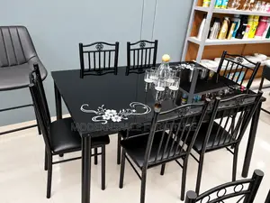 Black 6-Seater Dining Table & Chairs