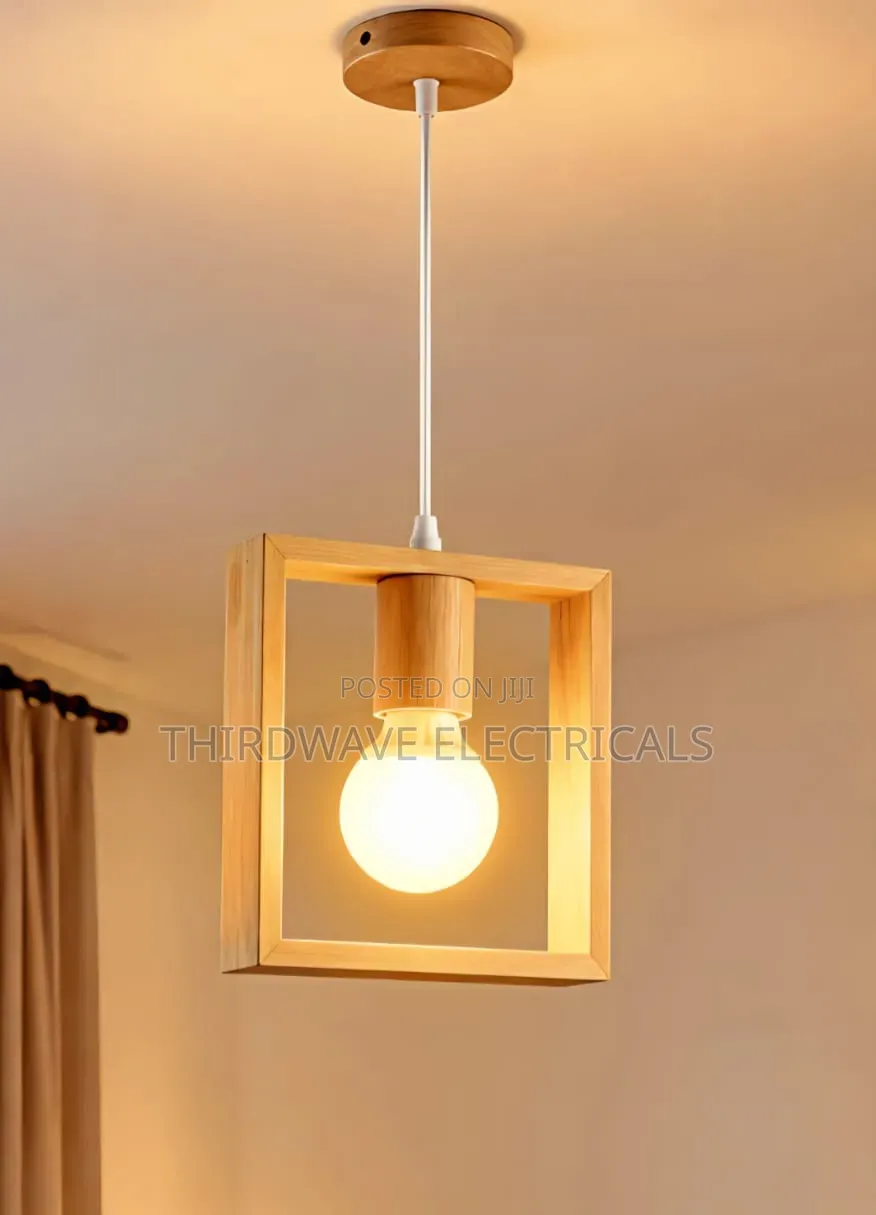 Nordic Simple Hollow Wooden Pendant Light Holder