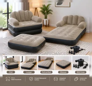5-in-1 Sofa Air Bed With Armrests & Inflatable Pump