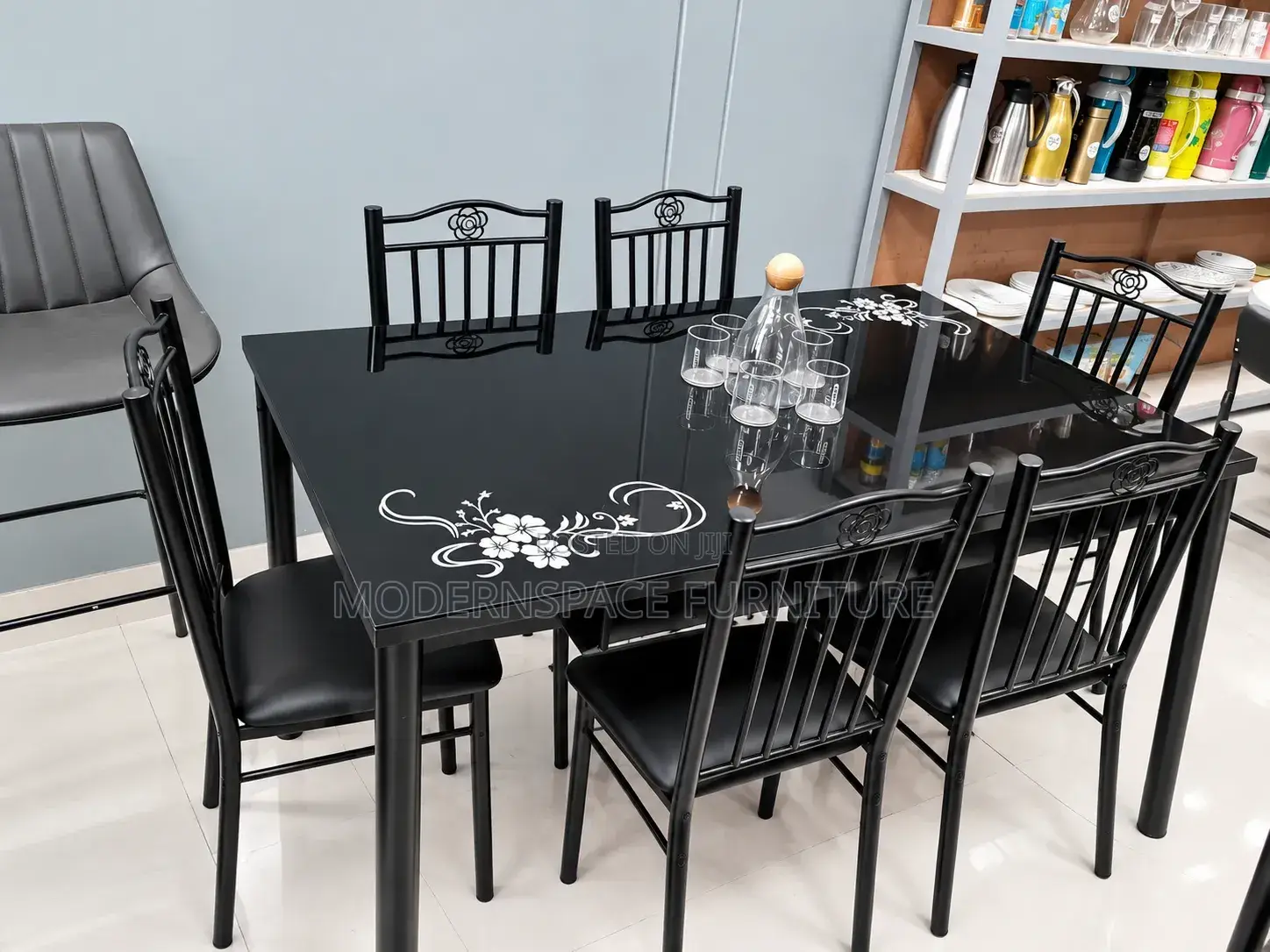 Elegant 6 Seater Black Dining Set
