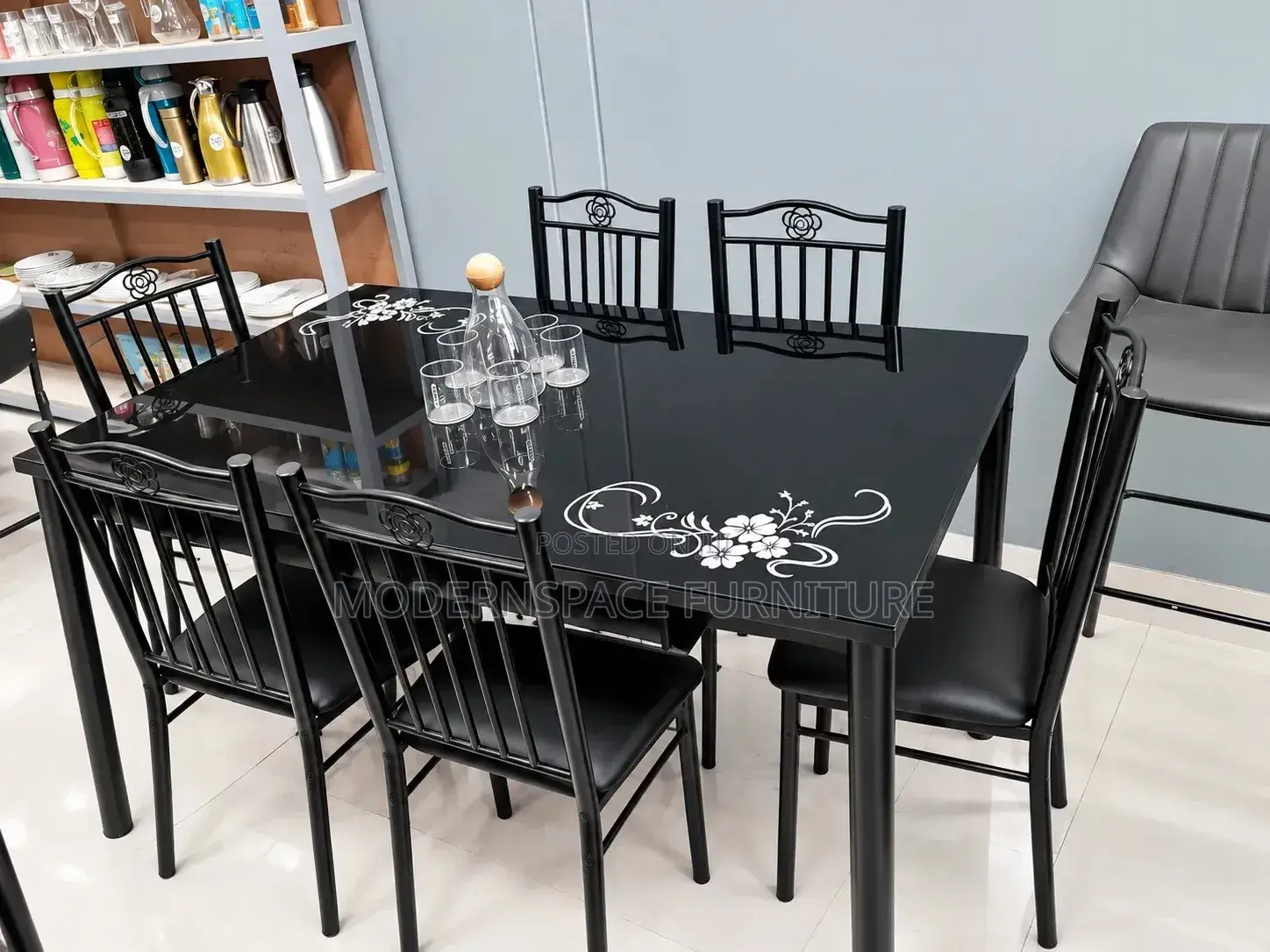 Elegant 6 Seater Black Dining Set