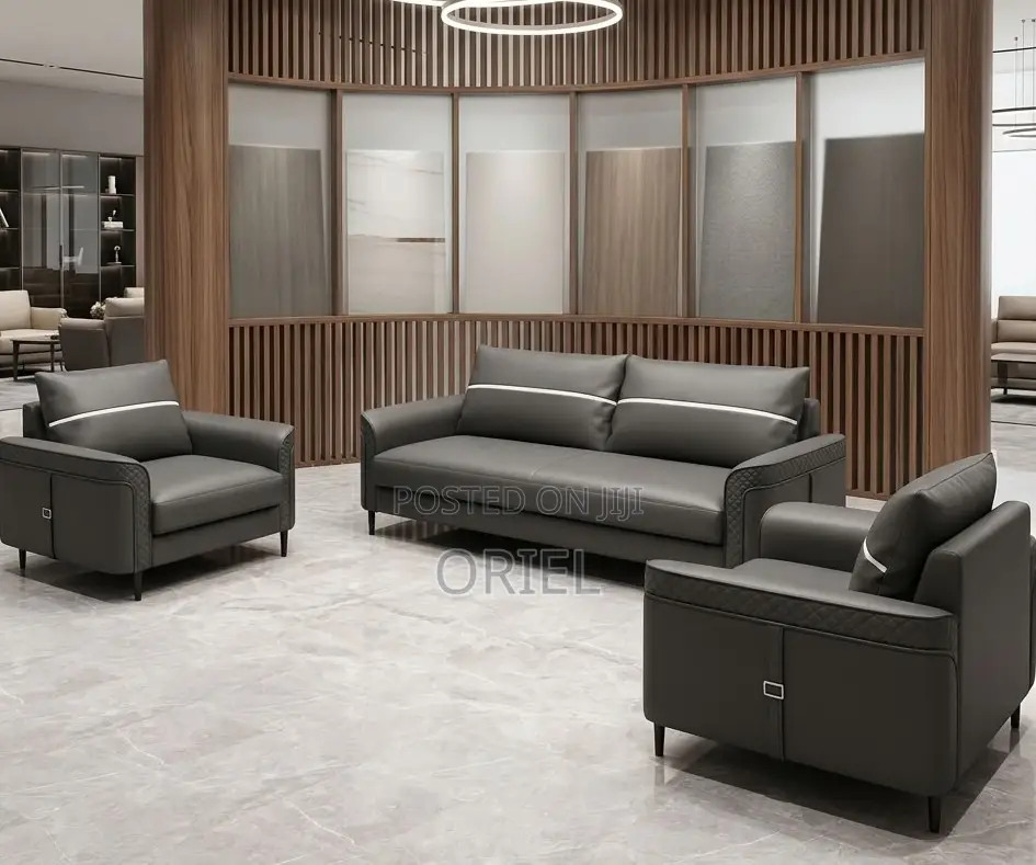 Luxury 5-Seater Reception Sofa Set – Premium Office Lounge Seating