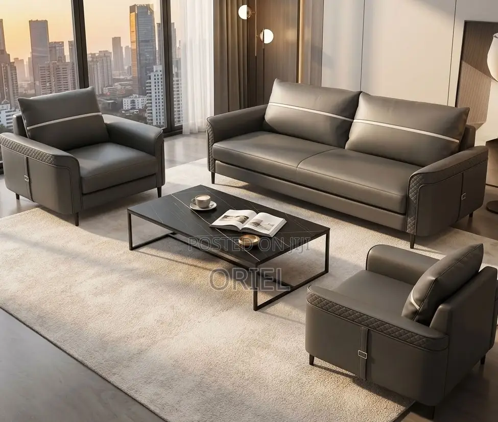 Luxury 5-Seater Reception Sofa Set – Premium Office Lounge Seating