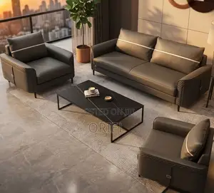 Luxury 5-Seater Reception Sofa Set – Premium Office Lounge Seating