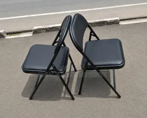 Premium Black Folding Visitor Chair – Padded