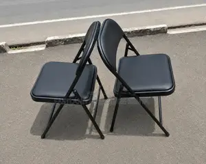 Premium Black Folding Visitor Chair – Padded