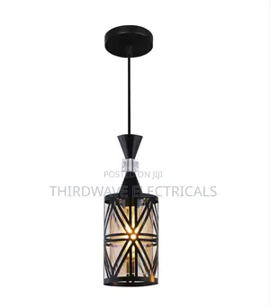 Adjustable Height Geometric Black Pendant Light Fb6