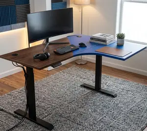 Electric Corner Standing Office Desk – Adjustable L-Shaped Workstation