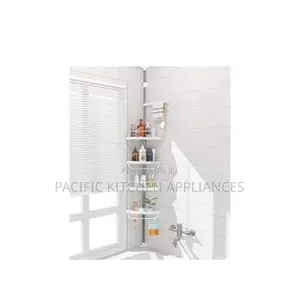4 Layer Multi Corner Shelf Tension Pole-Bathroom Organizer