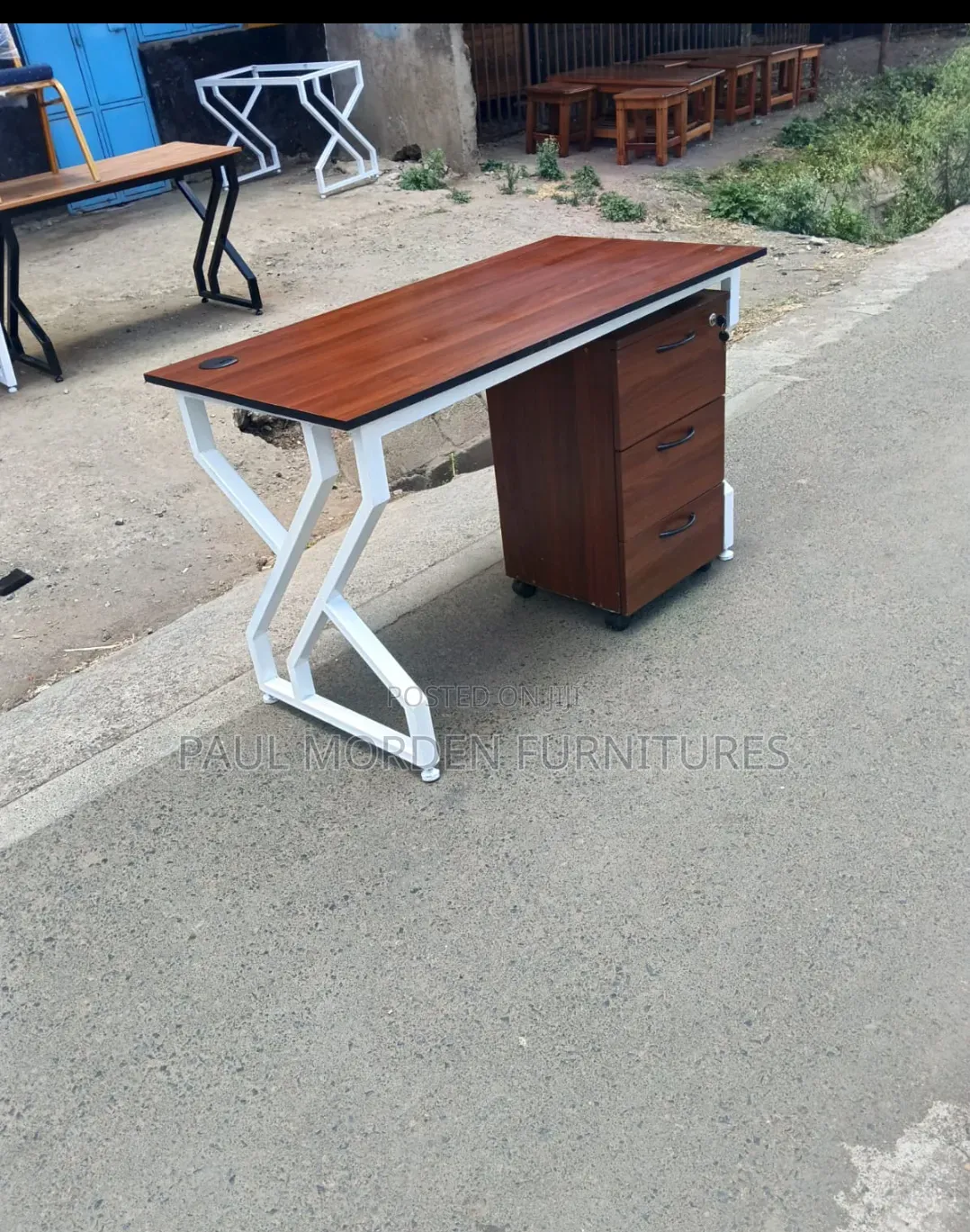 White Frame Office Study Desk