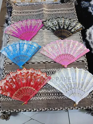 Hand Fans Fabric With Plastic Trimmings High Quality