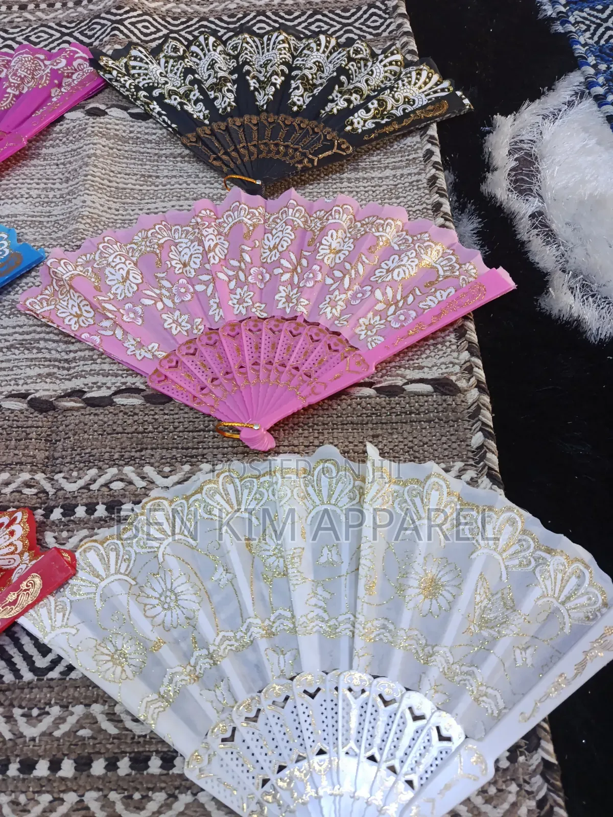 Hand Fans Fabric With Plastic Trimmings High Quality