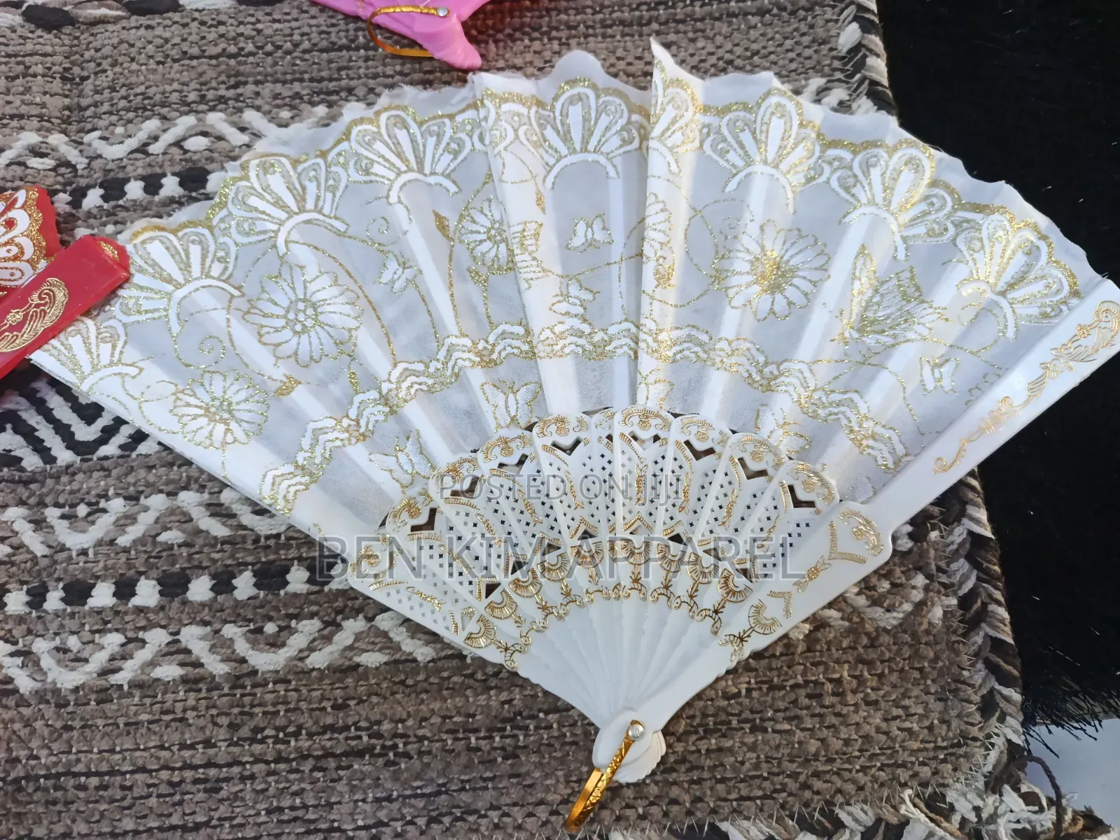 Hand Fans Fabric With Plastic Trimmings High Quality