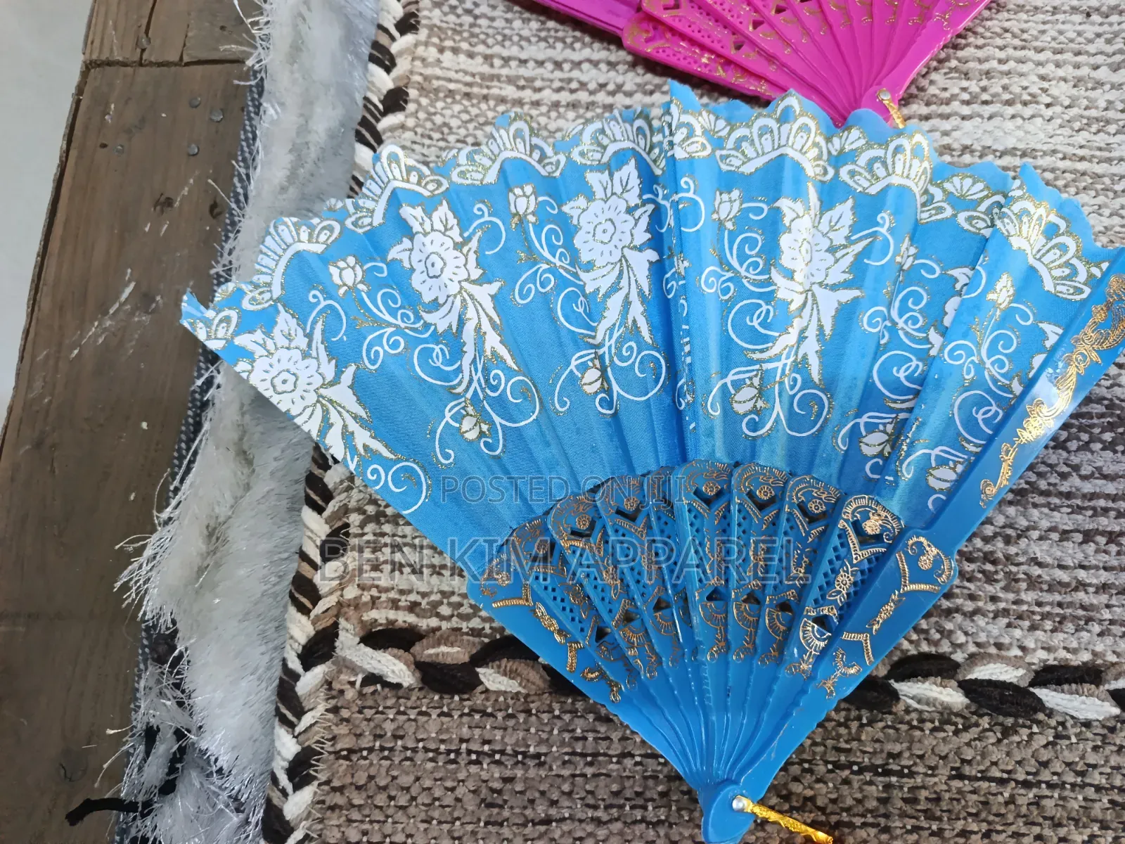 Hand Fans Fabric With Plastic Trimmings High Quality