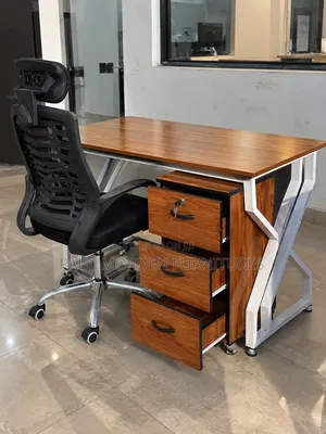 Office Study Table 120cm and Headrest Chair +Storage