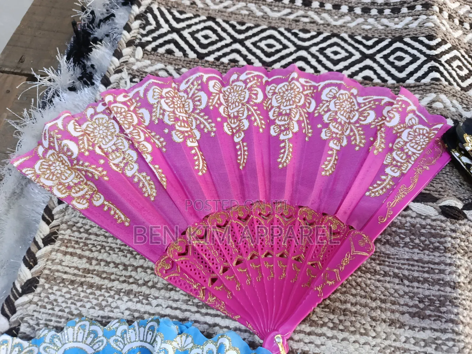 Hand Fans Fabric With Plastic Trimmings High Quality
