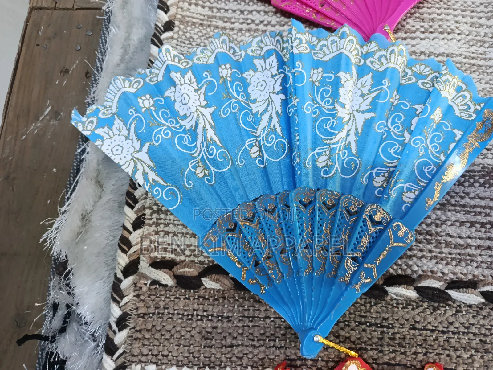 Hand Fans Fabric With Plastic Trimmings High Quality