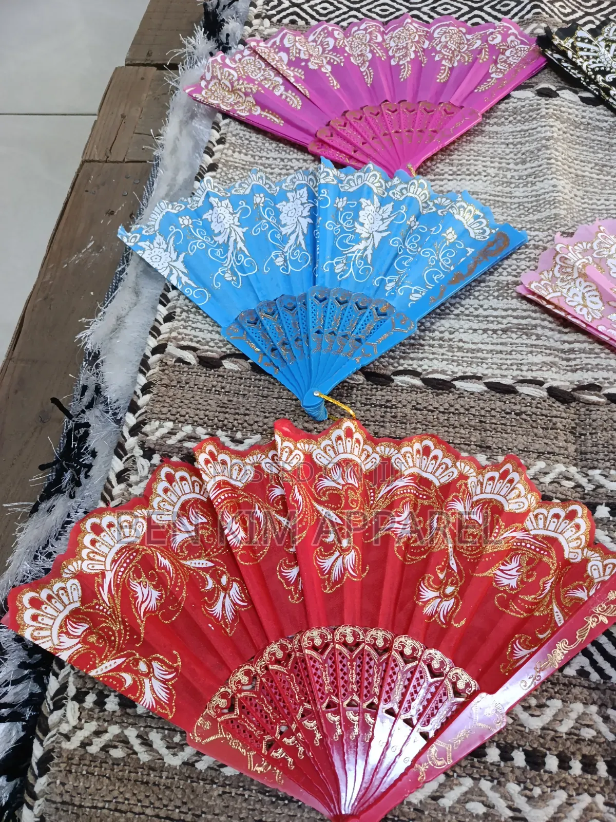Hand Fans Fabric With Plastic Trimmings High Quality