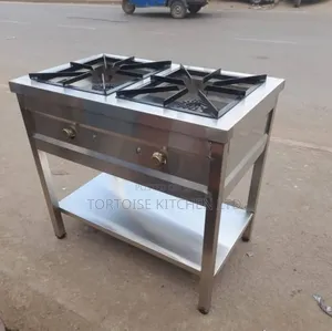 Commercial Stainless Steel 2-Gas Burner Size 90cm by 60cm by 80cm