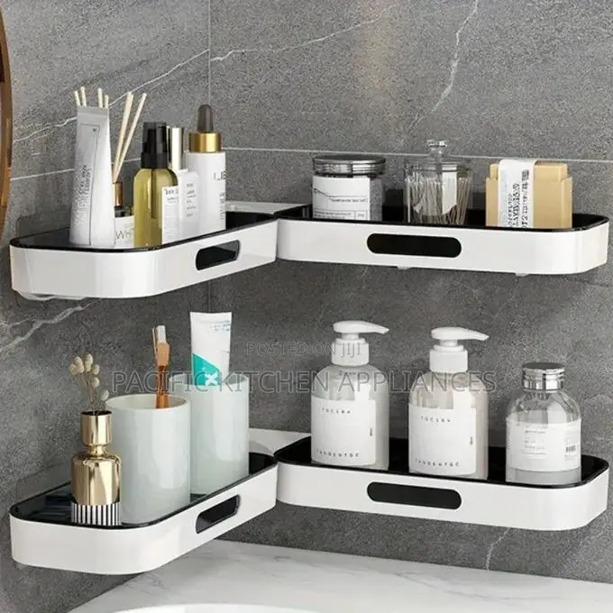 Two-Tier Corner Toilet Shelf, No Drilling Required, Multi-Level