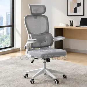 White Adjustable-Arm Office Chair