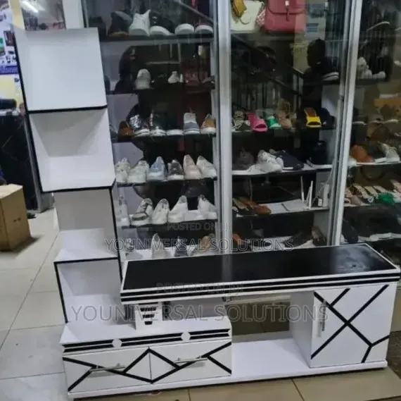 TV Stand With Led Lights and Inbuilt Decor Stand
