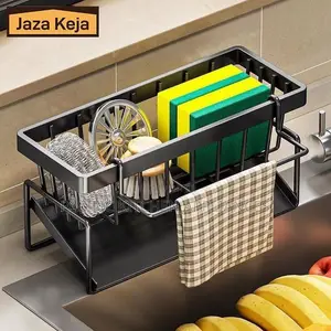 Self-Draining Sink Shelf Stainless Steel Kitchen Sink Drain Rack