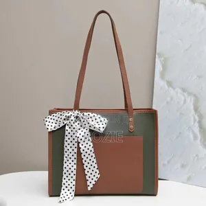 Cream & Brown Women’s Tote Bag – Large Handbag for Everyday Use