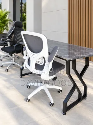 Metallic Table and Office Chair