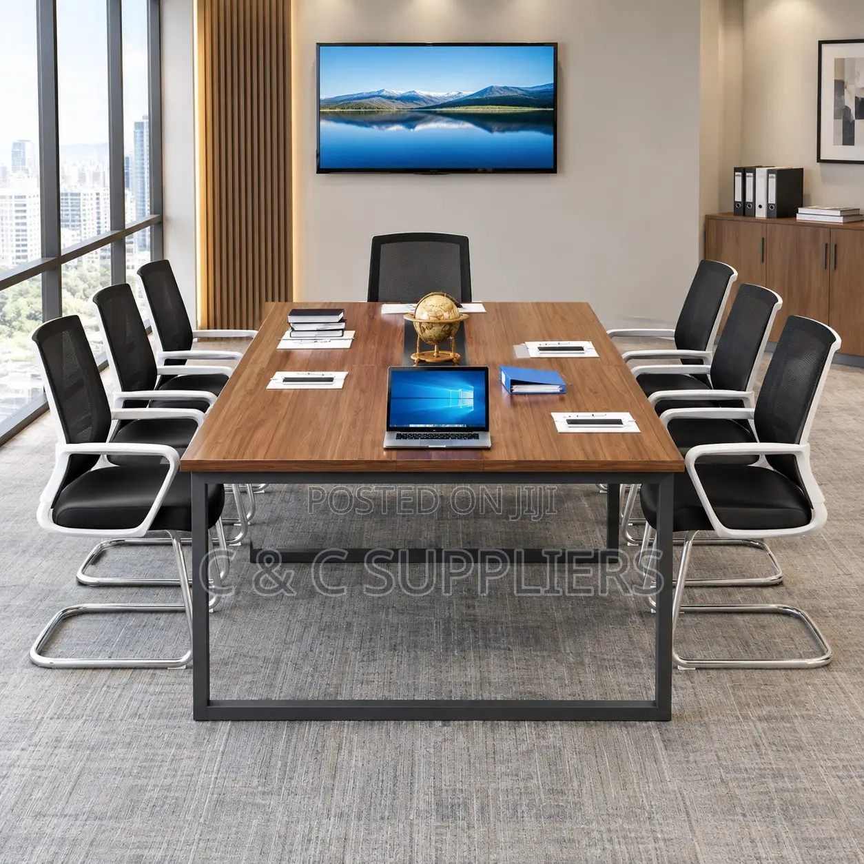 2.4M Imported Conference Table-Steel Base