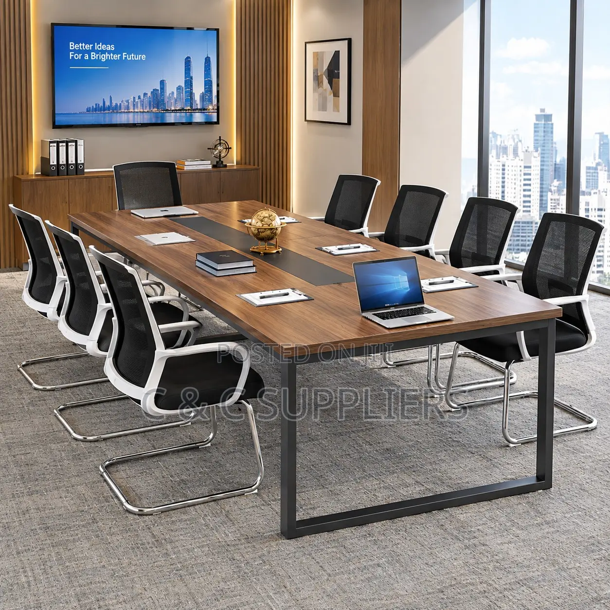 2.4M Imported Conference Table-Steel Base