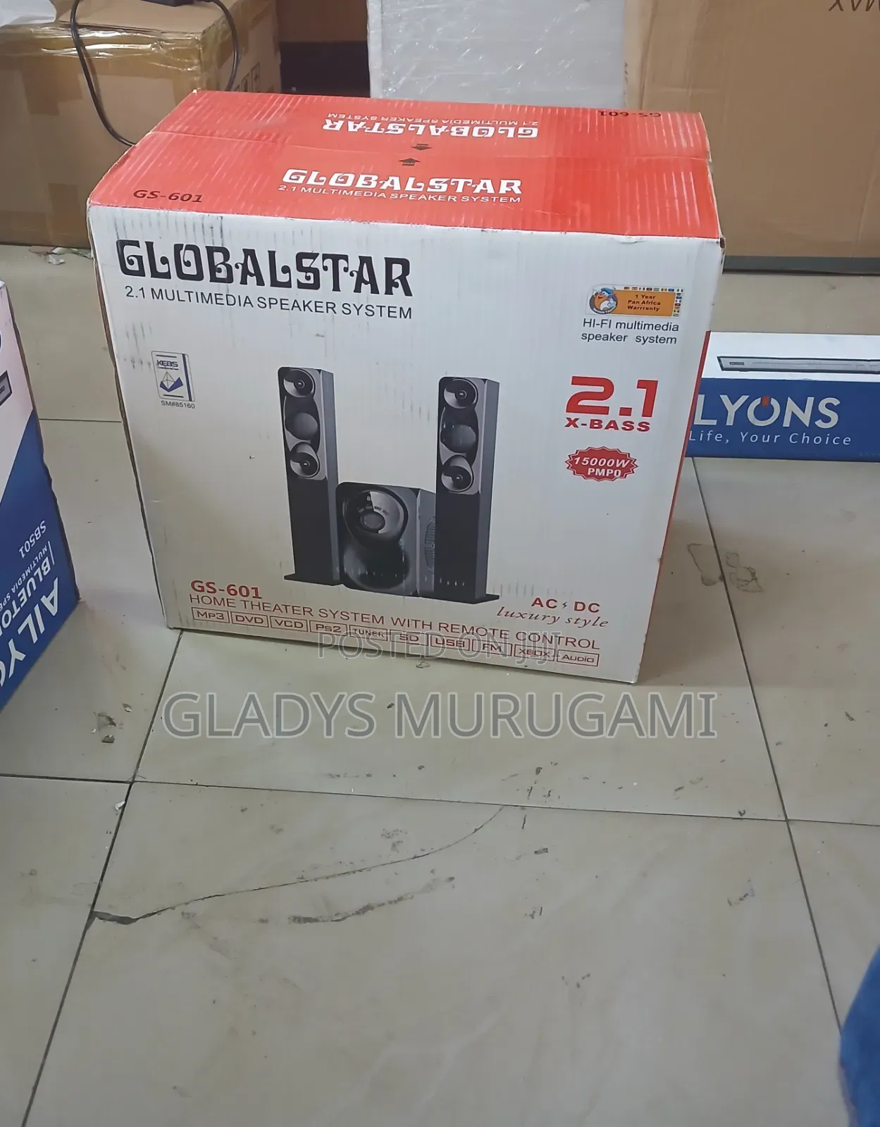 Globalstar GS-601 2.1ch Tall Boy Multimedia Speaker System