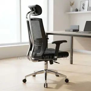 Ergonomic Office Chair With Leather Headrest