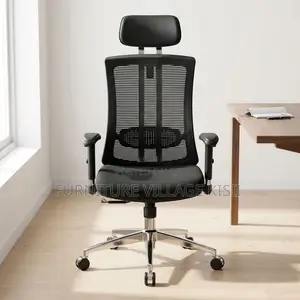 Ergonomic Office Chair With Leather Headrest