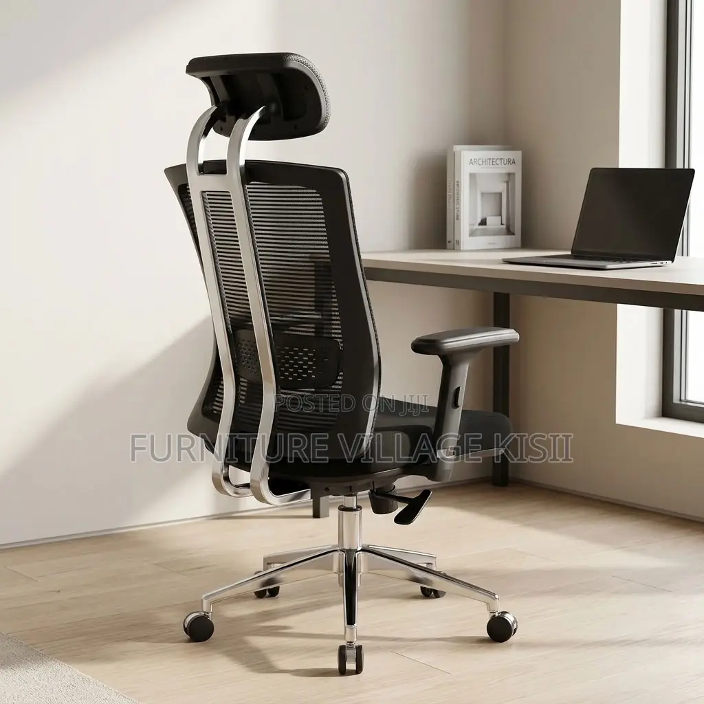 Ergonomic Office Chair With Leather Headrest
