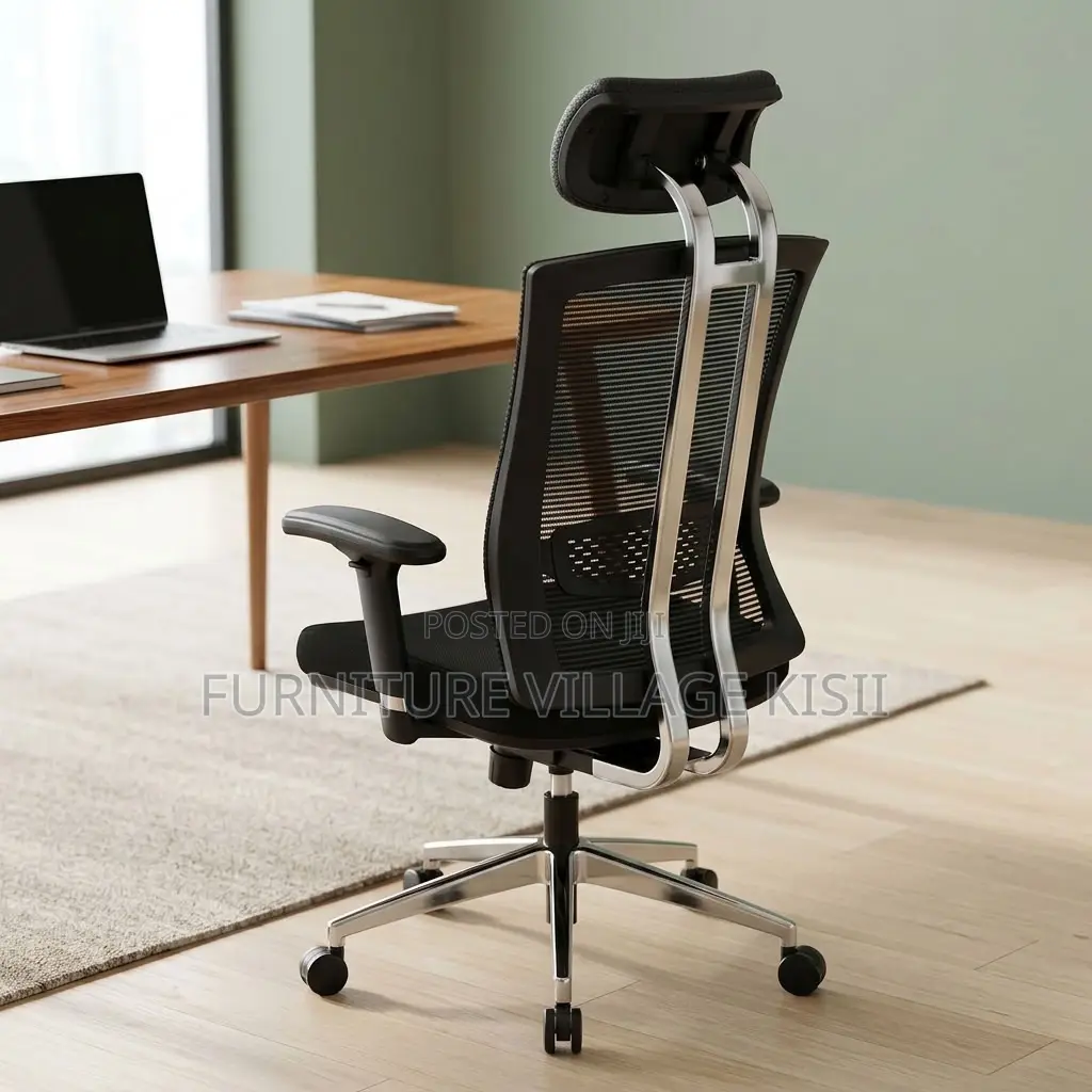 Ergonomic Office Chair With Leather Headrest