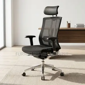 Ergonomic Office Chair With Leather Headrest