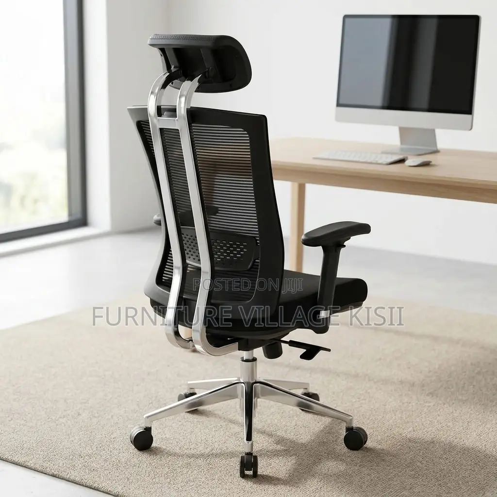 Ergonomic Office Chair With Leather Headrest